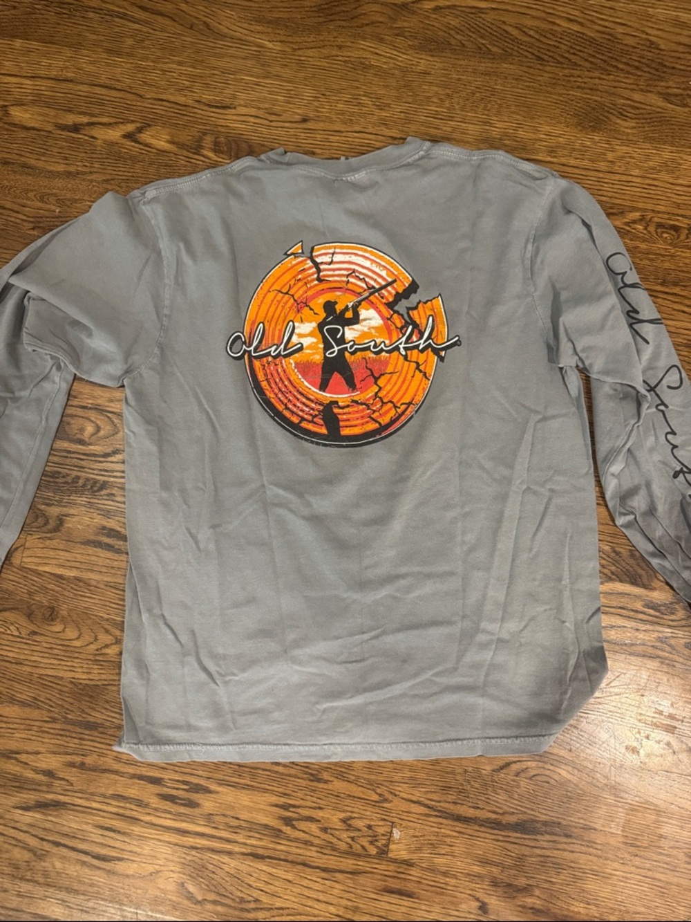 Comfort Colors Gray Long Sleeve Tee with Orange Target Graphic